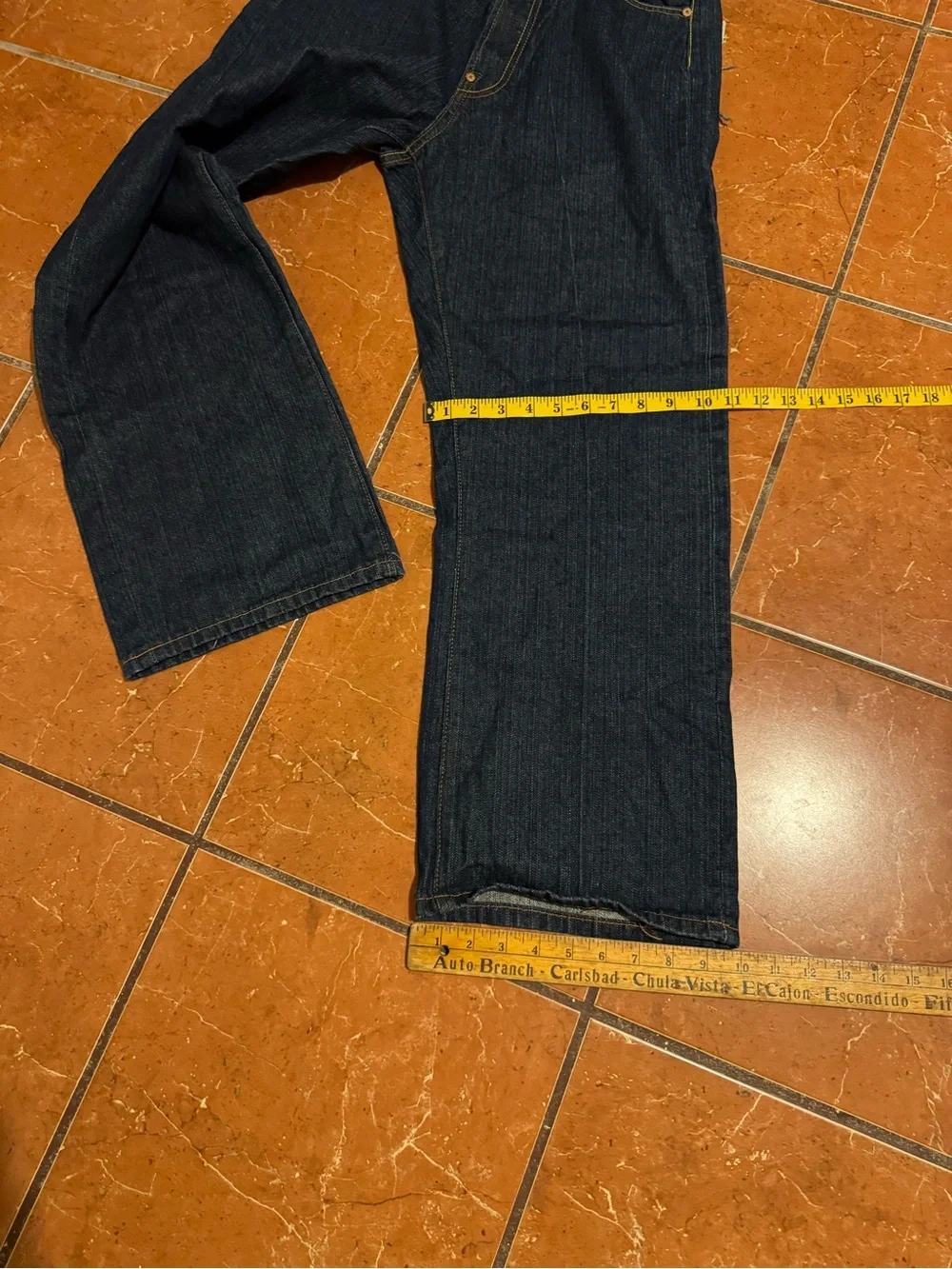 RMC Red Monkey Company Men’s Embroidered Tiger Jeans Dark Denim – Size 32